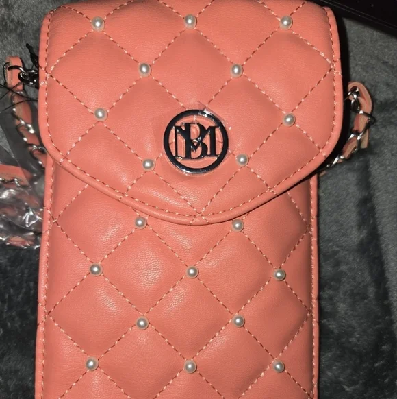 Coral Quilted Crossbody Phone Bag - Picture 1 of 7